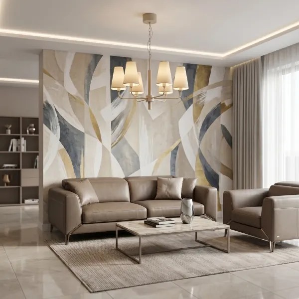 Candelabru cu lanț TORTOLA 6xE14/15W/230V bej