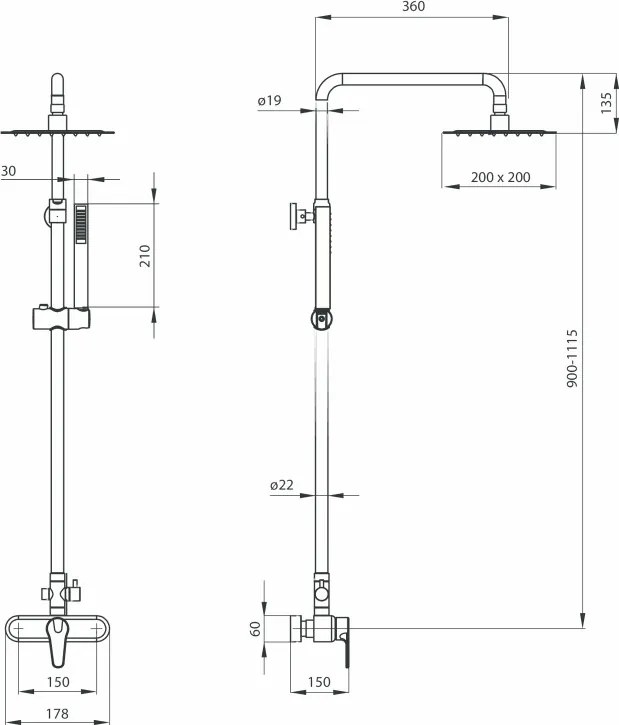 Set de dus cu baterie finisaj crom din seria Corio NAC01PM