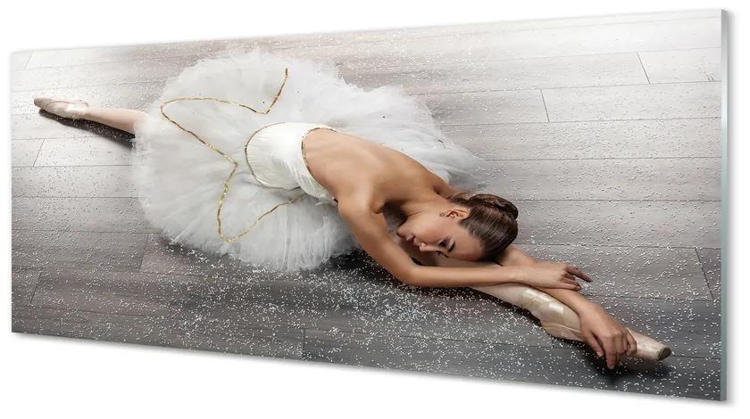 Tablouri acrilice Femeie rochie albă balerină