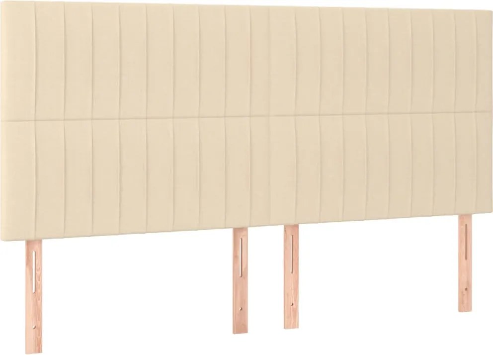 vidaXL Tăblie de pat crem 200x5x118/128 cm, material textil