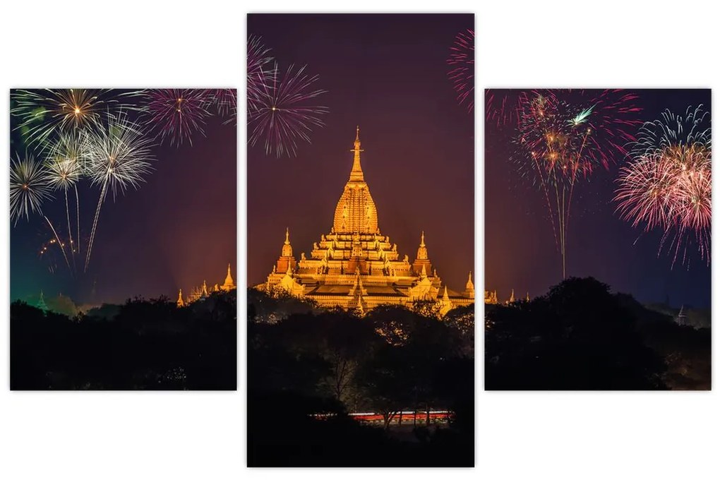 Tablou cu artificii în Asia (90x60 cm)