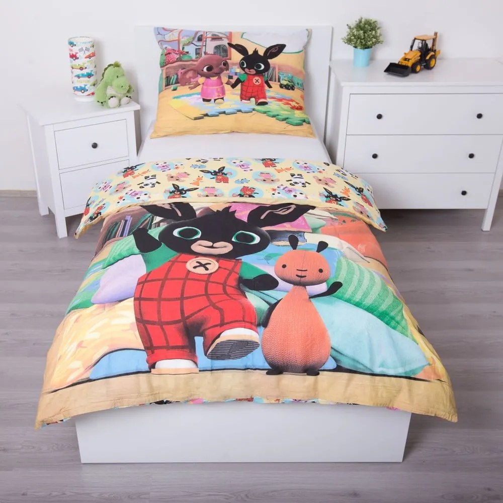 Lenjerie de pat pentru copii din bumbac pentru pat de o persoană 140x200 cm Bing – Jerry Fabrics