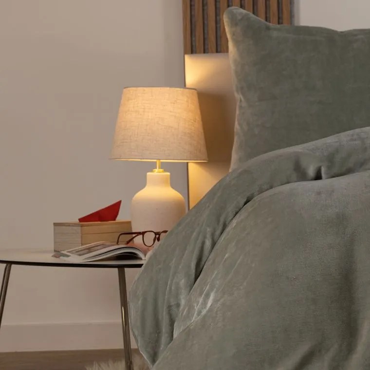 decoDoma Lenjerie de pat din micropluş, gri