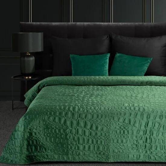 Cuvertură de pat de design SALVIA din catifea verde fină Lățime: 280 cm | Lungime: 260 cm
