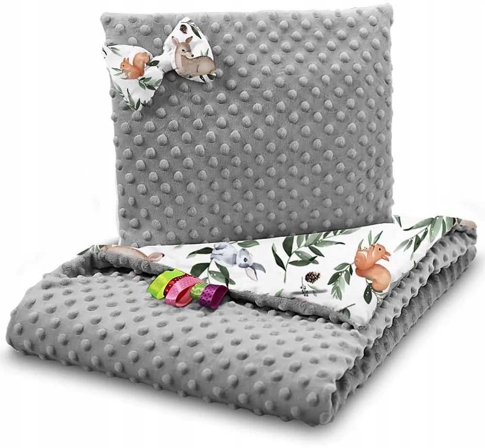 ShopJK PĂTURĂ PENTRU CĂRUCIOR CU PERNĂ BAMBI 75x100 CM