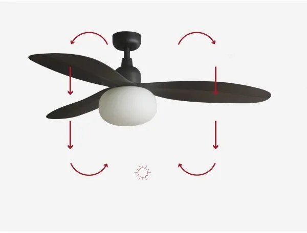 FARO 34301-11L - Ventilator de tavan PALMA 1xE27/15W/230V, maro, Ø 129 cm, IP44 + telecomandă