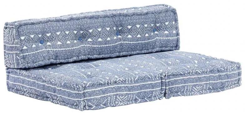 Perna pentru canapea din paleti, indigo, textil, petice