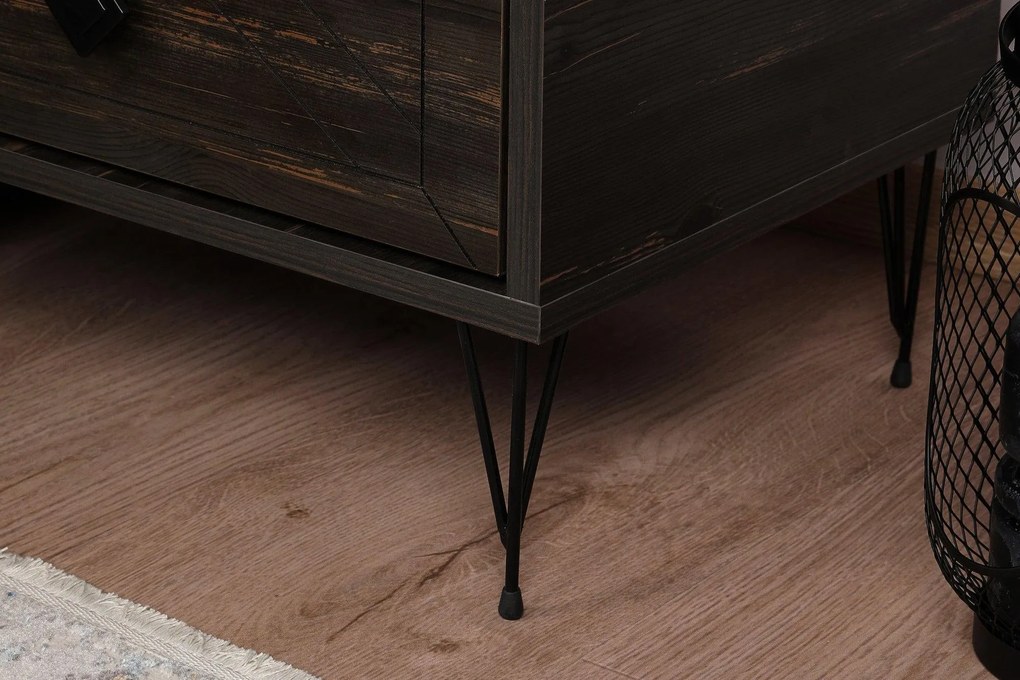 Noptiera Glynn Nightstand, Crem, 40x55x50 cm