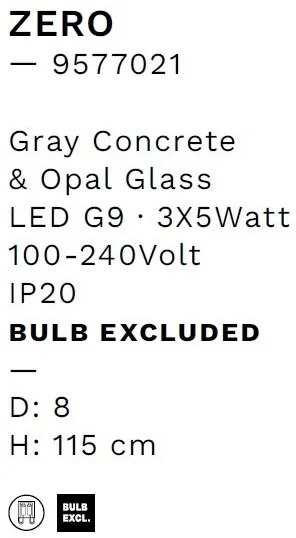 Pendul design decorativ ZERO gri/opal