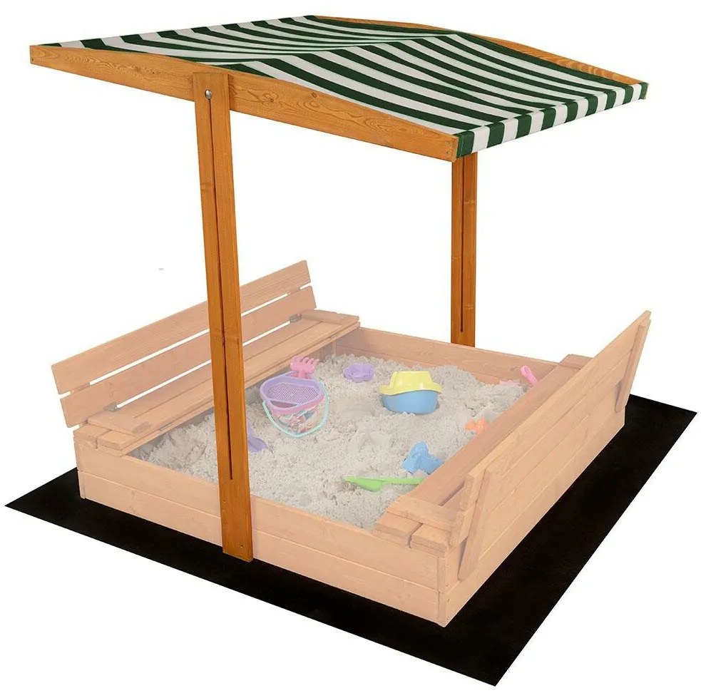 Acoperiș Baby Mix pentru lada de nisip din lemn  120 x 120 cm, verde și alb