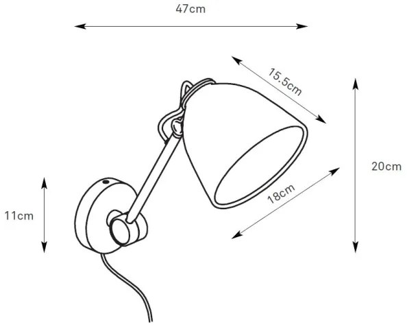 Markslöjd 108964 - Lampă de perete TILT 1xE27/60W/230V gri