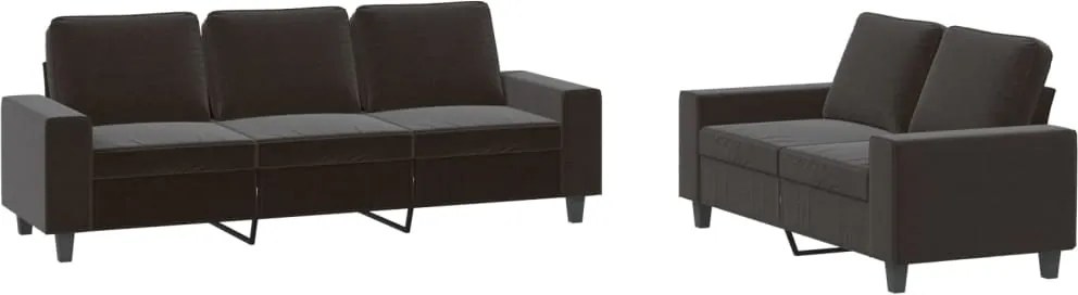 vidaXL Set de canapele, 2 piese, negru, material textil