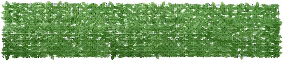 vidaXL Paravan de balcon, frunze verzi, 400x75 cm