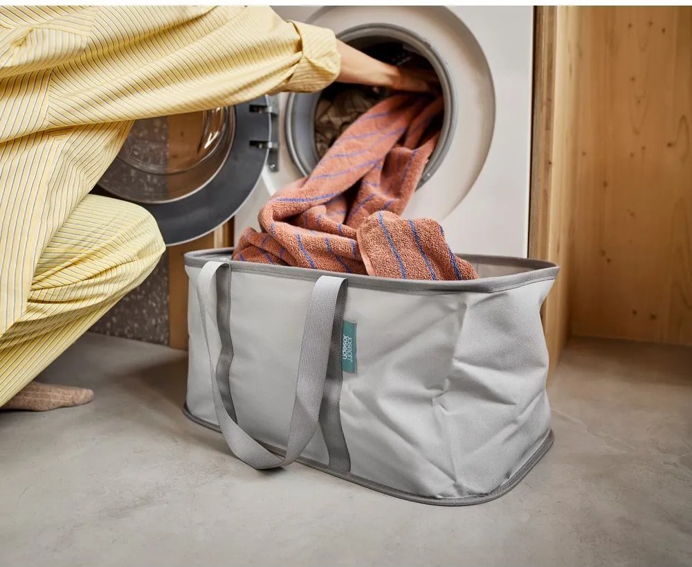 Coș de rufe gri din material textil pliabil 35 l Duo – Joseph Joseph