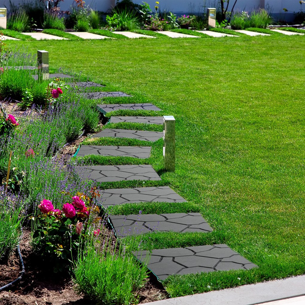 Garden of Eden - Placi paviment pentru gradini 29 x 29 x 1,5 cm - model piatra naturala - gri