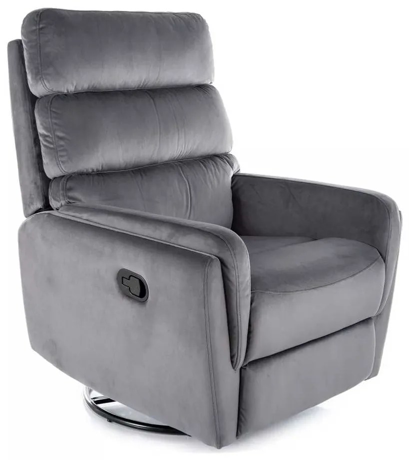 Scaun reclinabil Belfort Velvet, gri