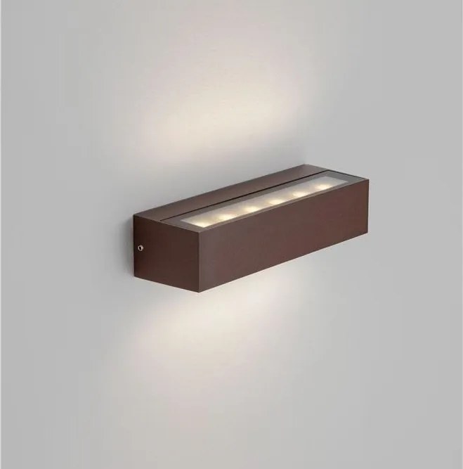 Aplica exterior corten liniara 22cm IP65 LED CCT PRISMATIC