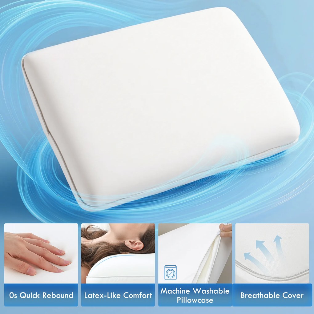 HOMCOM Pernă Memory Foam cu Husă Detașabilă 60x40x10 cm Crem | Aosom Romania