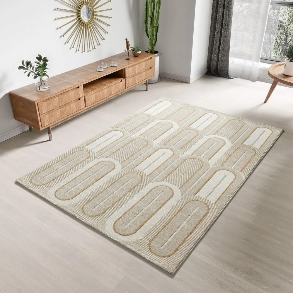 Covor crem 200x290 cm Flora – Universal