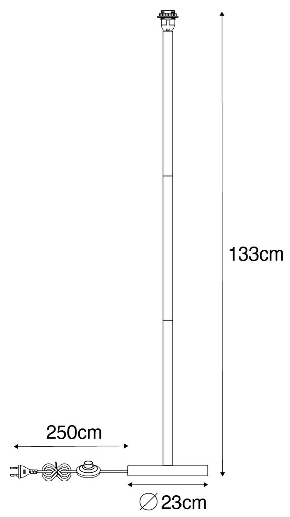 Lampă de podea rustică din lemn fără abajur - Mels