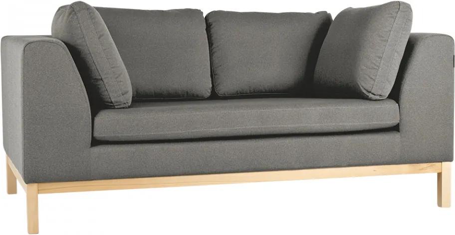 Canapea extensibila gri/maro din textil si lemn pentru 2 persoane Ambient Custom Form