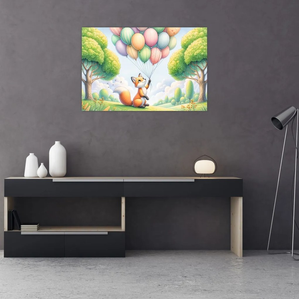 Tablou – Vulpe fericită (90x60 cm)