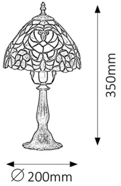 Lampă de masă cu abajur din sticlă vitrată Tiffany MIRELLA 1xE27/40W/230V Rabalux 8089