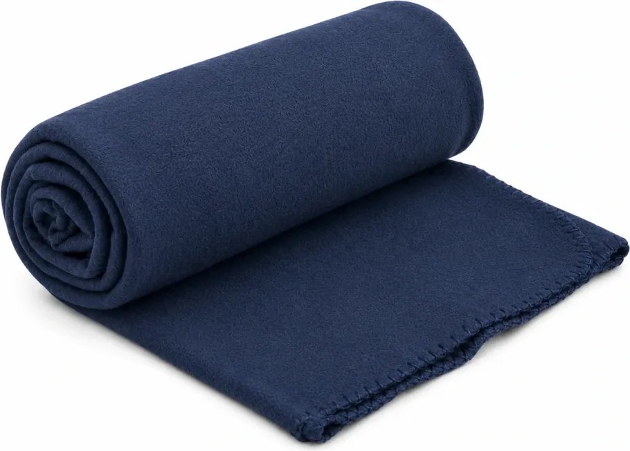 Patura din fleece FLEORA, albastru inchis Dimensiune: 200 x 220 cm