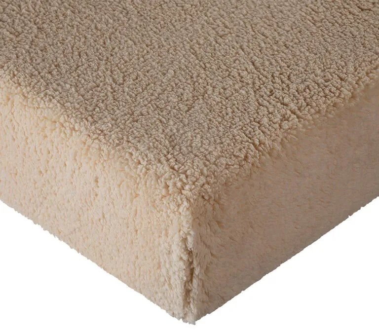 Cearceaf elastic cu blăniţă SHERPA, crem 180 x 200 cm