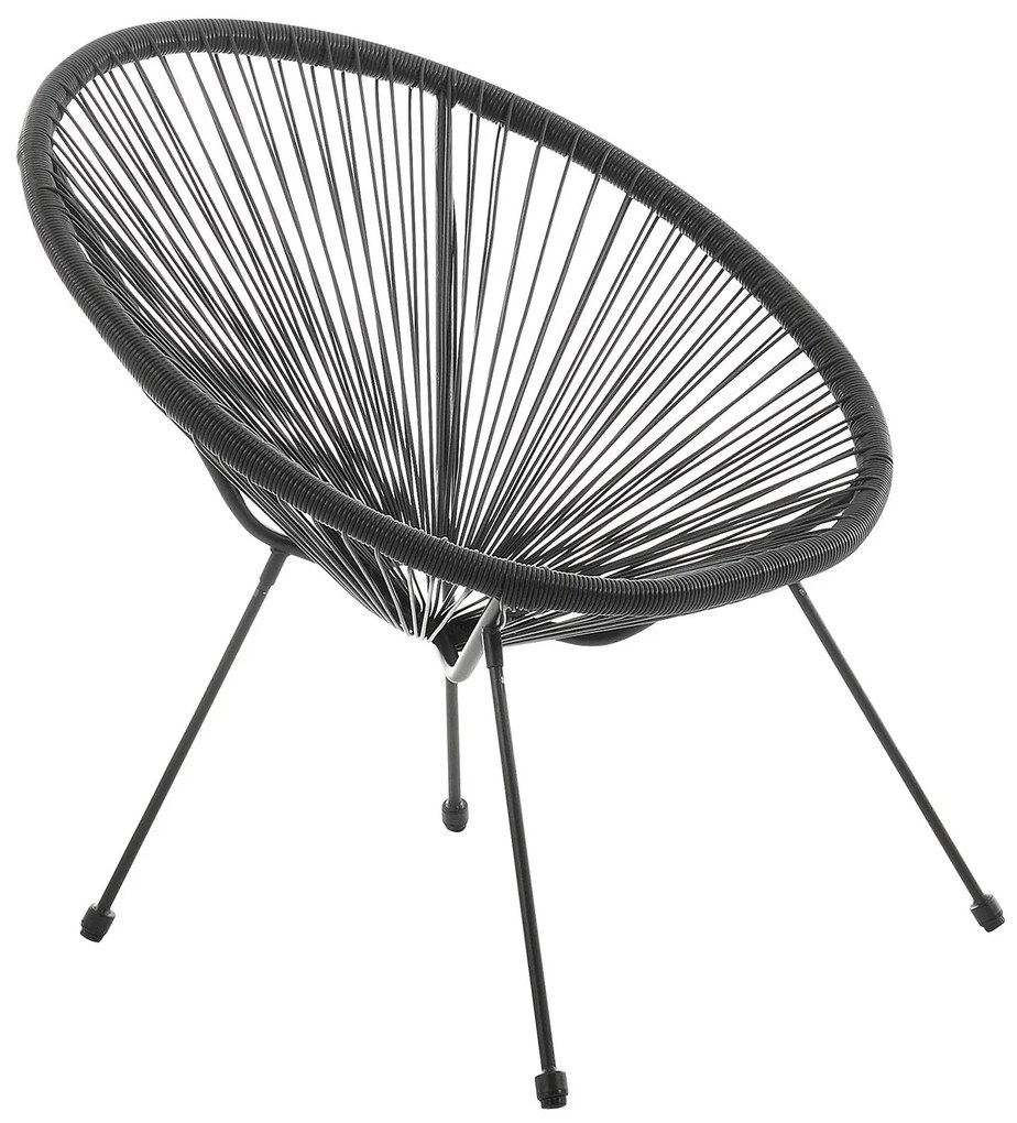 Set balcon Ostana din 3 piese cu masa si 2 scaune - negru