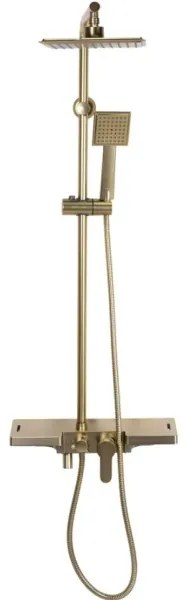 REA-P4121 - Set de duș BRAVO cu baterie, finisaj auriu periat