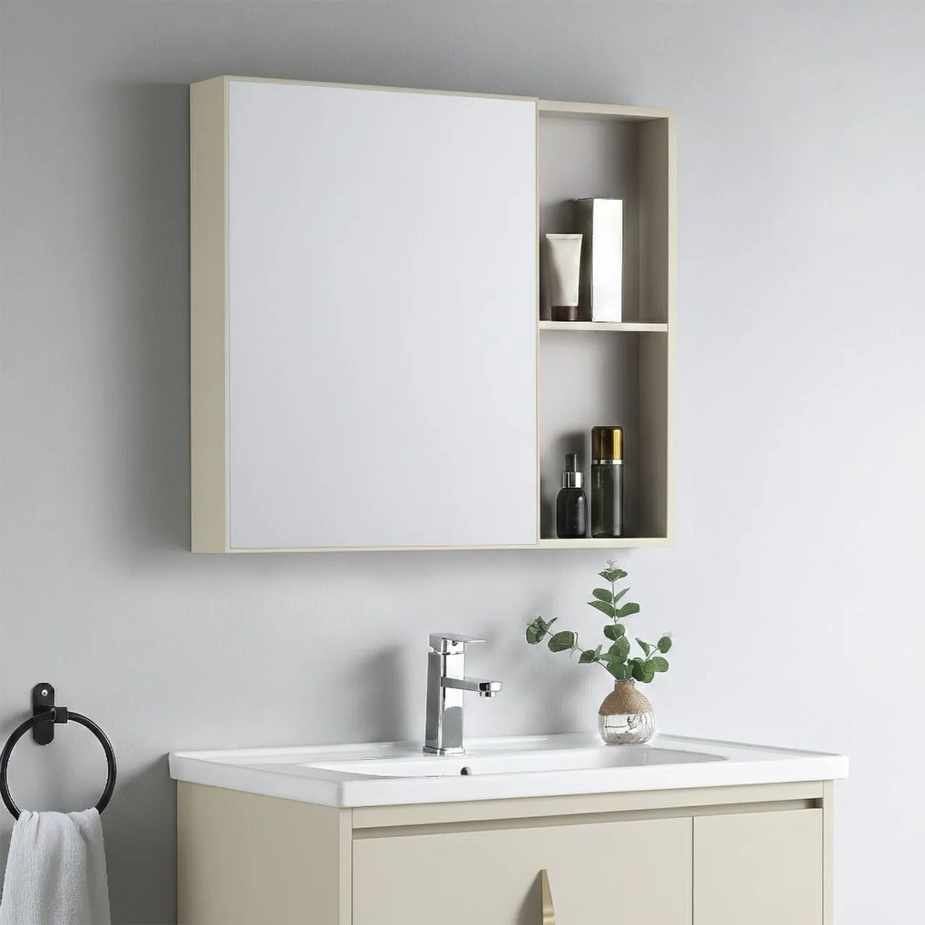 Set mobilier de baie cu lavoar Paris 60cm Beige