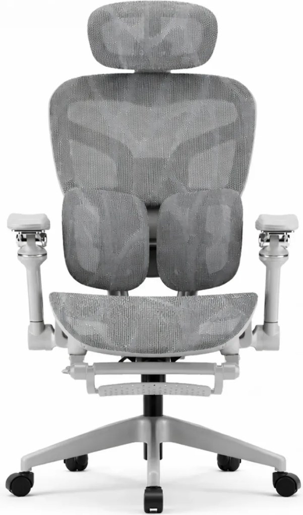 AEROMAX PRO SLIDING Scaun ergonomic, Sezut Translatie, cotiere 6D, Tetiera 3D, Suport lombar dublu ajustabil, Suport picioare, Umeras, Full Mesh, Gri
