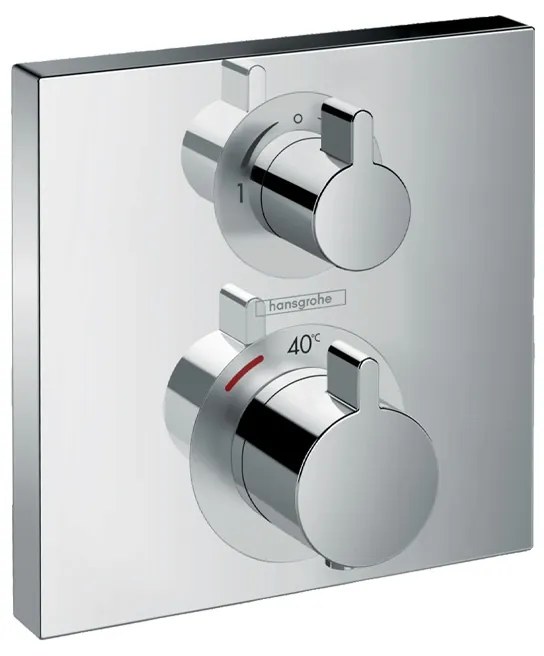 Baterie termostatata cada-dus Hansgrohe, Ecostat Square, cu montaj incastrat, crom