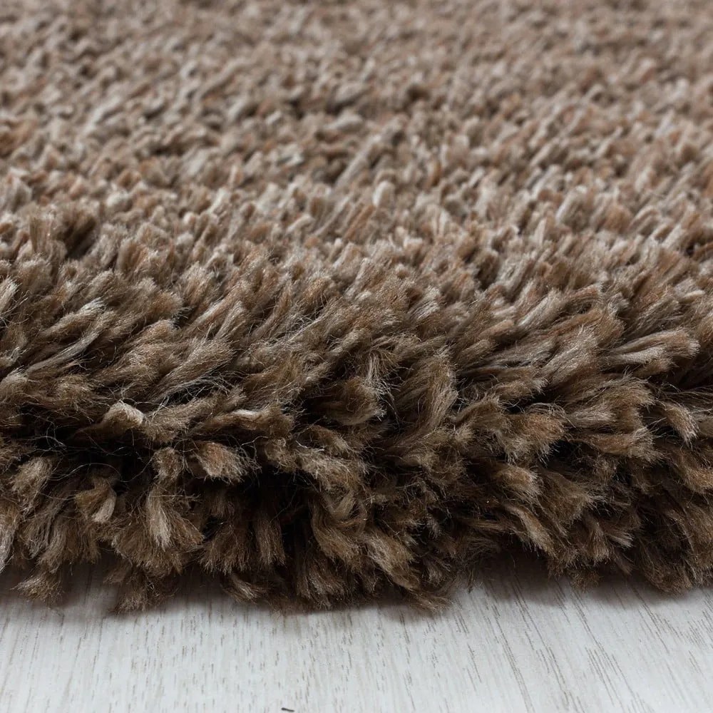 Covor maro închis rotund ø 80 cm Fluffy – Ayyildiz Carpets
