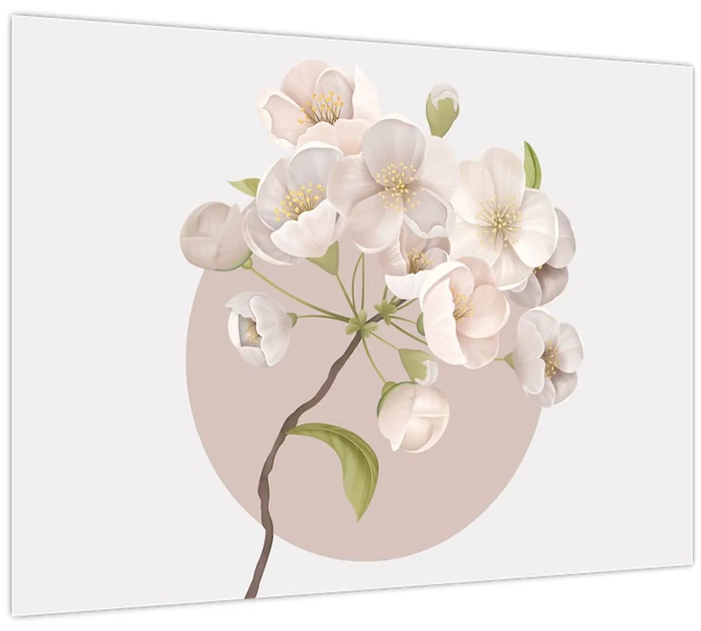 Tablou pe sticlă - Înflorește cu grație N⁰2 (70x50 cm)