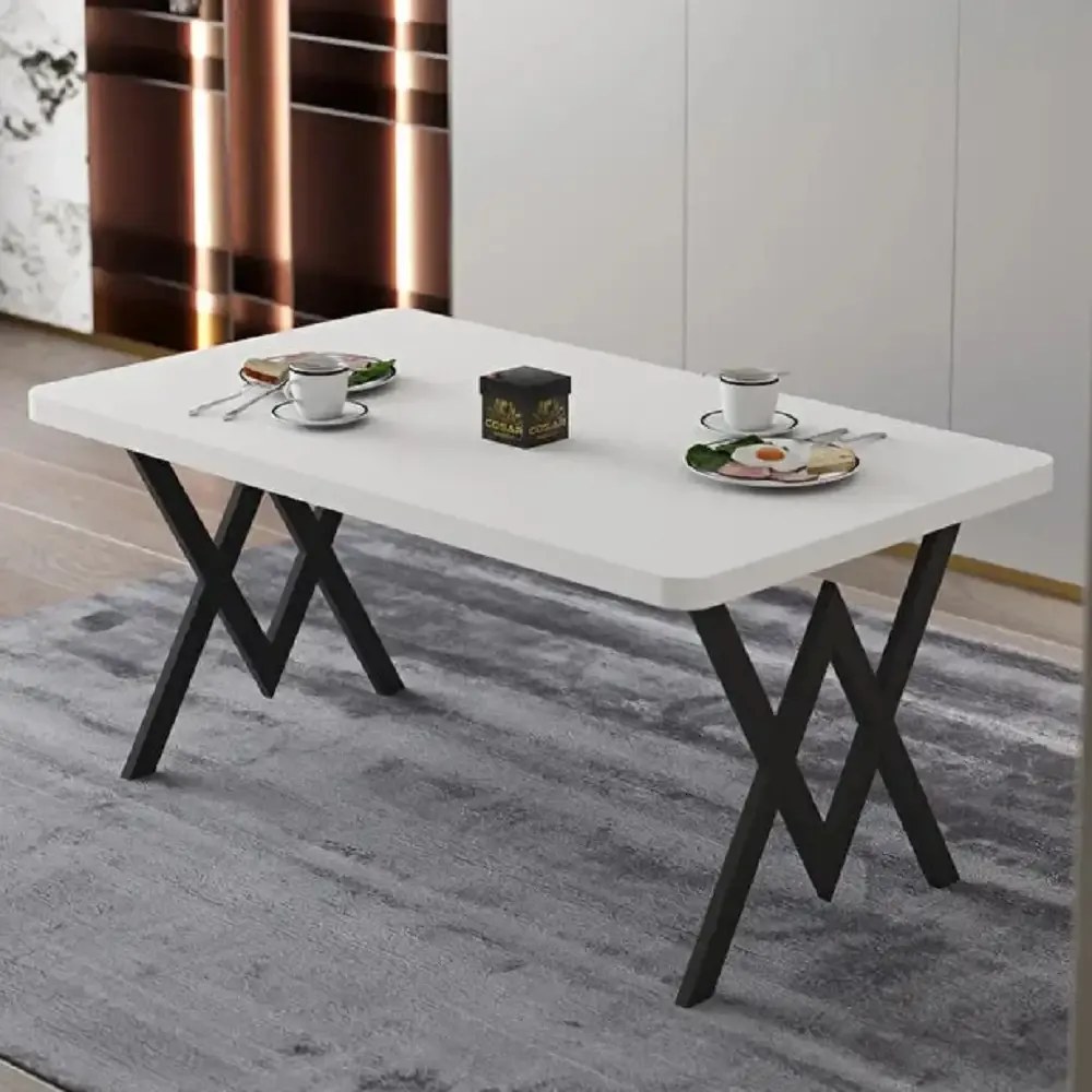 Masa bucatarie texturata, alb, 120x80x75 cm, A0101