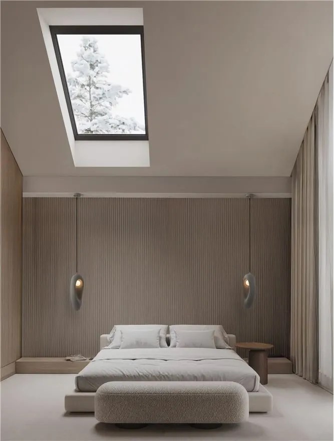 Pendul design modern, Stone Gray, TEMPUS, 18x48cm