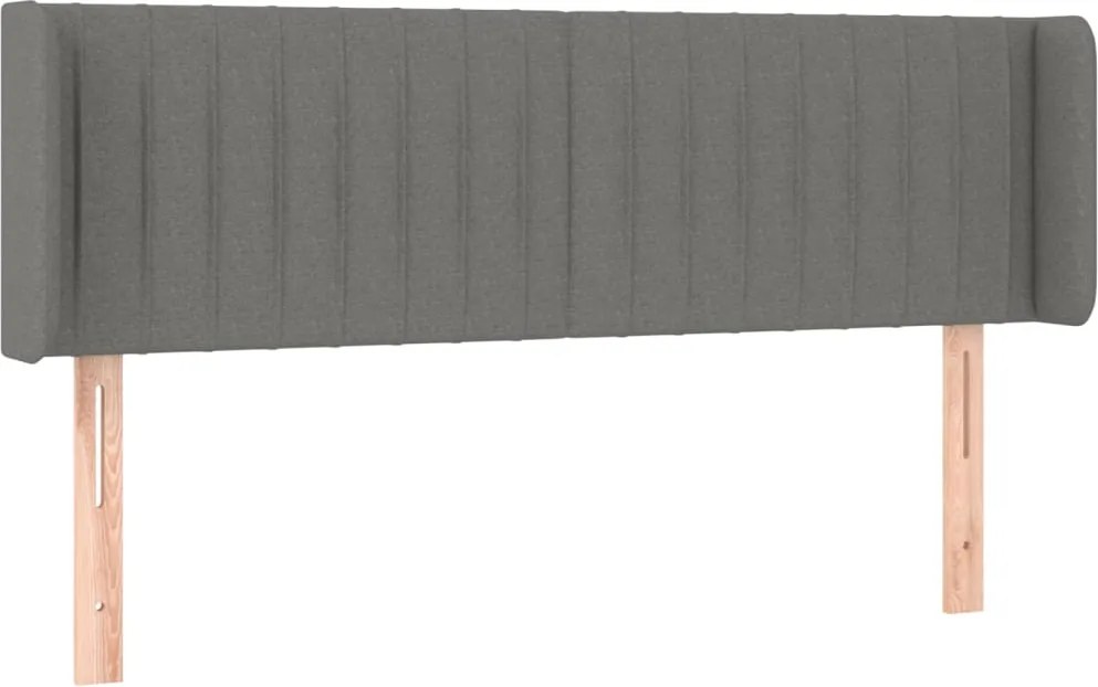 vidaXL Tăblie de pat cu aripioare gri închis 147x16x78/88 cm textil