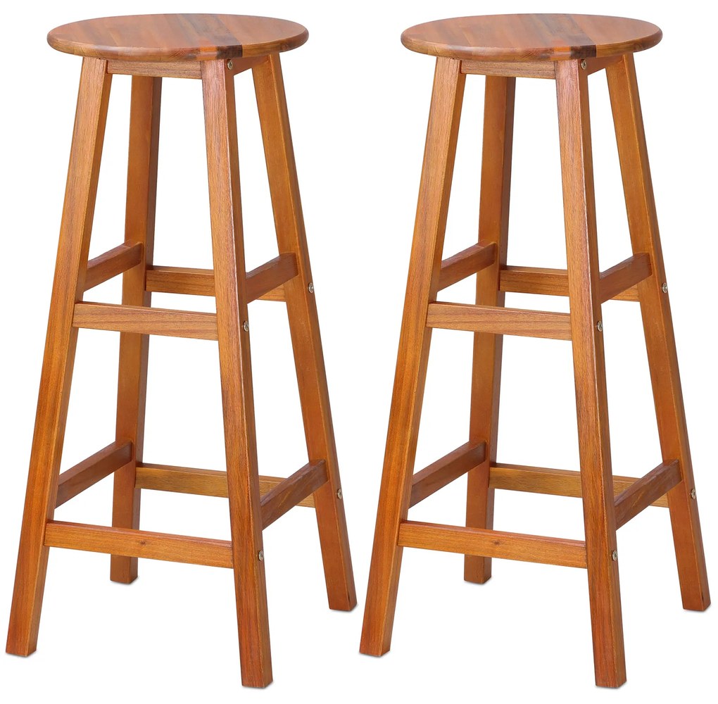 Scaune de bar OSLO, 2 buc., 34x76cm, maro natural Casaria