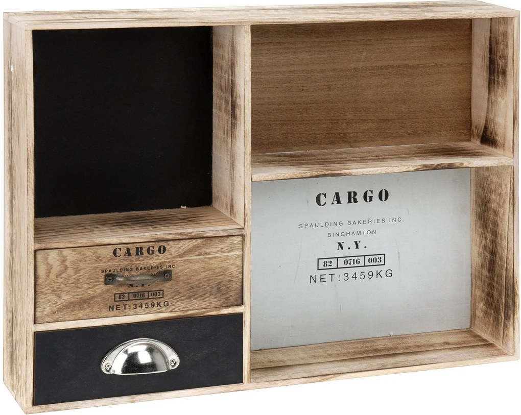 Organizator Cargo, Home Styling Collection, 54 x 11 x 40 cm, Lemn, Maro