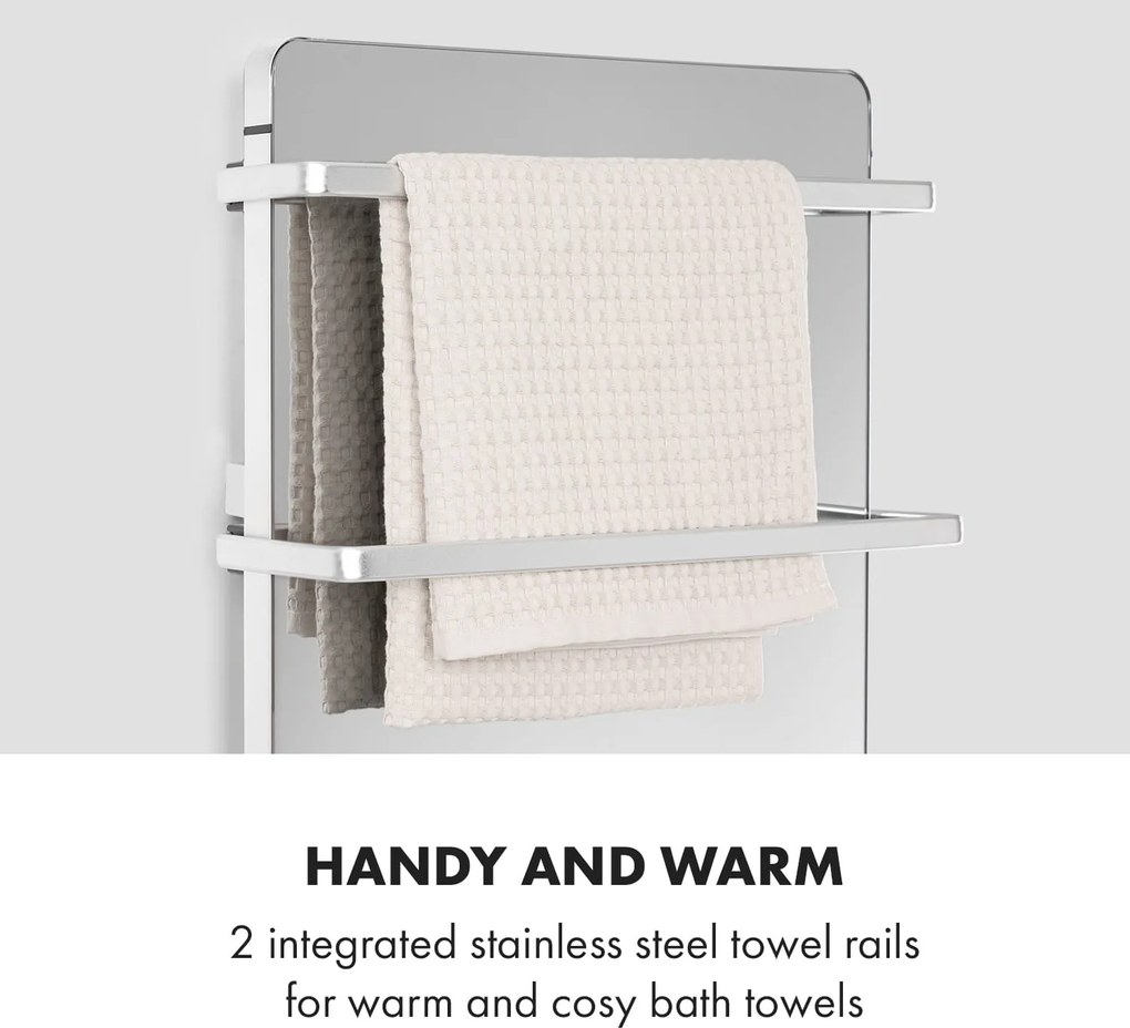 Klarstein Hot Spot Crystal Flow, Încălzitor de baie, 45x82cm, 36m², 2000W, 5-40°C, LED