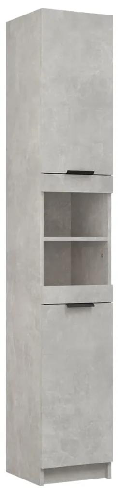 Dulap de baie, gri beton, 32x34x188,5 cm, lemn compozit Gri beton, 1