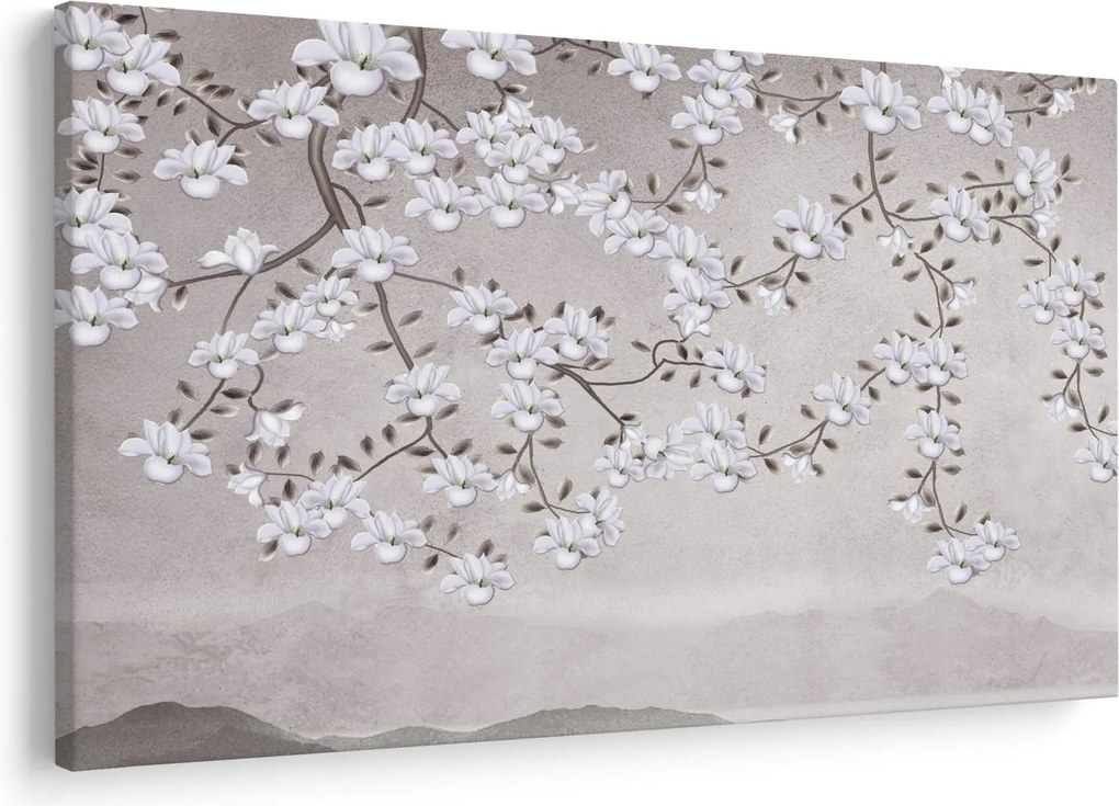 Tablou - Flori într-un peisaj gri (90x60 cm)