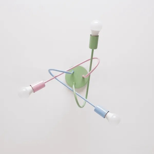 Lustră aplicată OXFORD 3xE27/15W/230V verde/roz/albastru