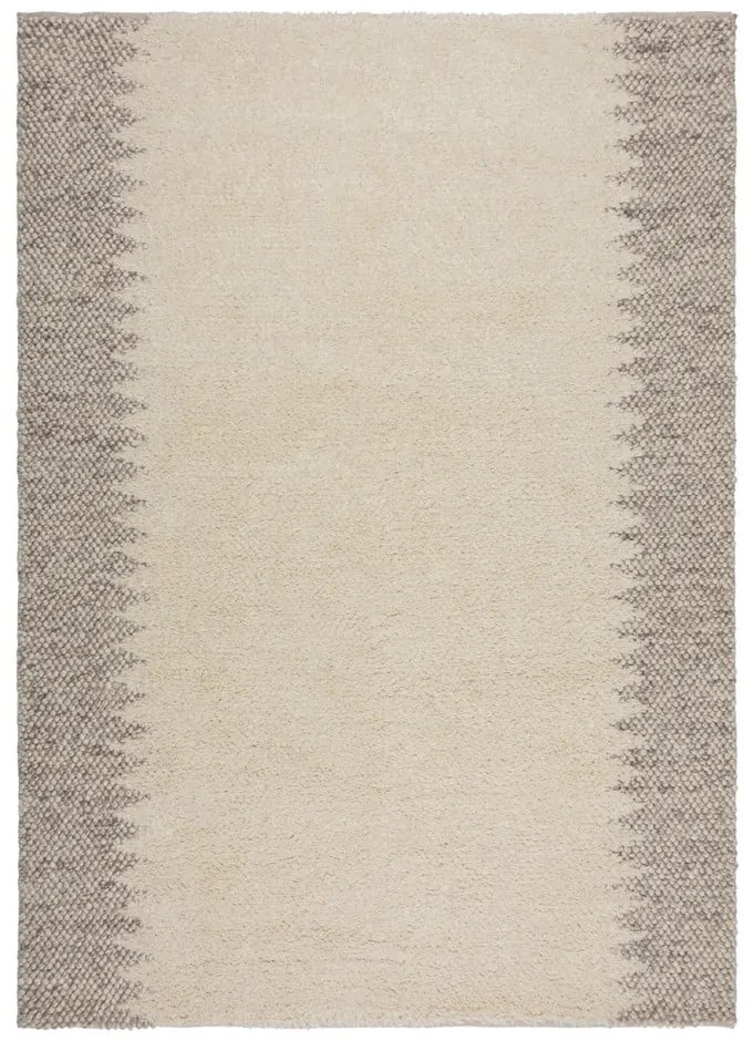 Covor crem țesut manual din amestesc de lână 120x170 cm Minerals Border – Flair Rugs