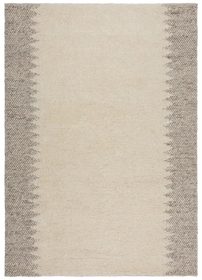 Covor crem țesut manual din amestesc de lână 160x230 cm Minerals Border – Flair Rugs