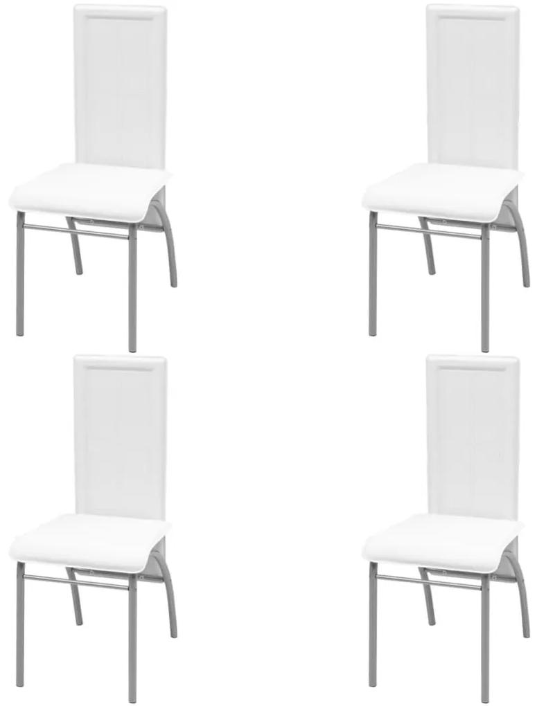 Set masa cu scaune, 5 piese, Alb Alb, 802771, 5
