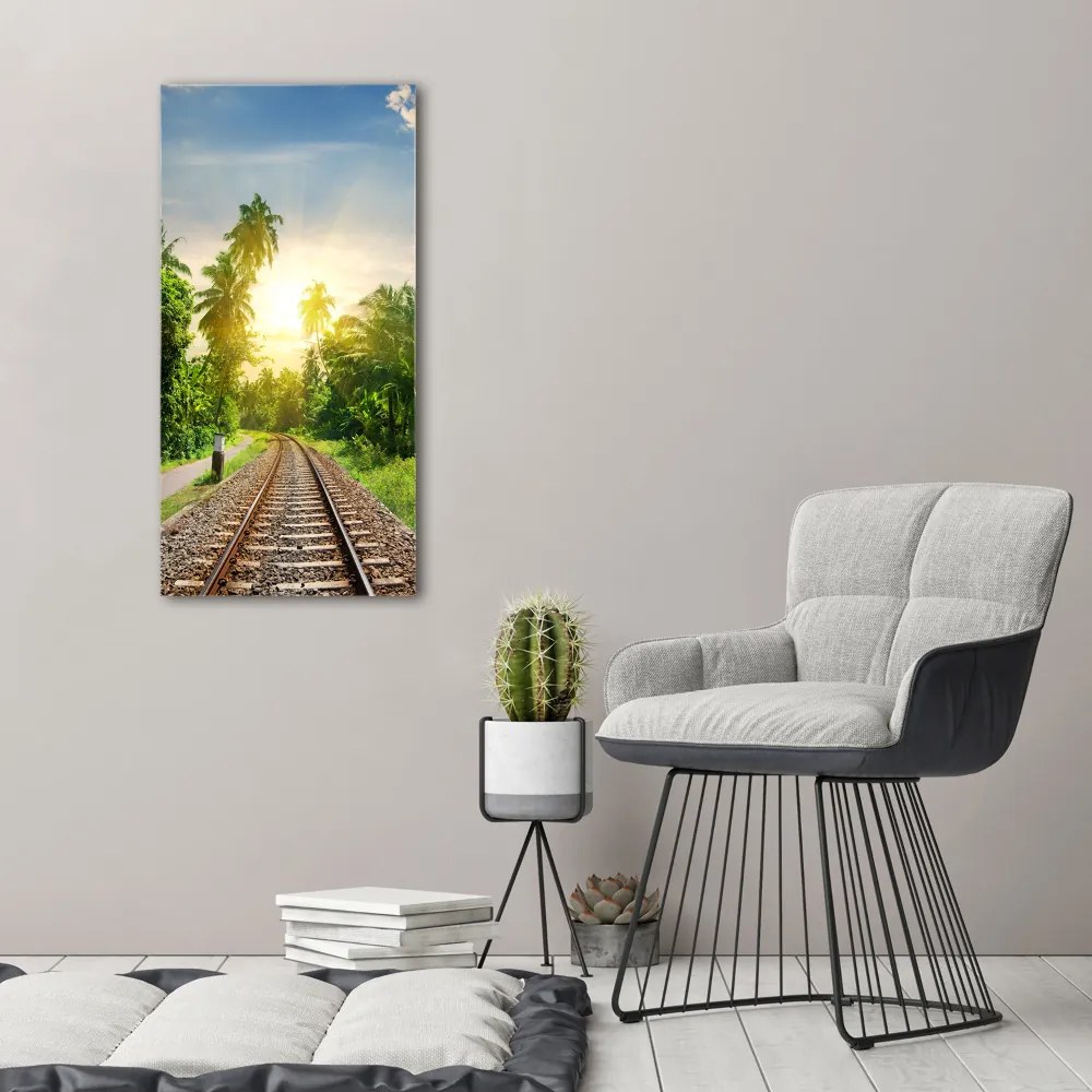 Tablou sticlă Șine de tren