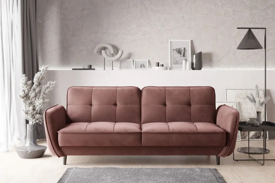 Canapea tapitata, extensibila, cu spatiu pentru depozitare, 220x83x90 cm, Bellis 02, Eltap (Culoare: Mustar / Monolith 48)
